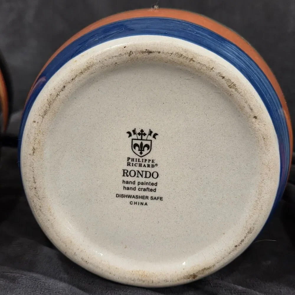 Vtg MCM Philippe Richard Rondo 1970s Striped Canisters Set of 3 ~ 9”, 6.5”, 5.5”